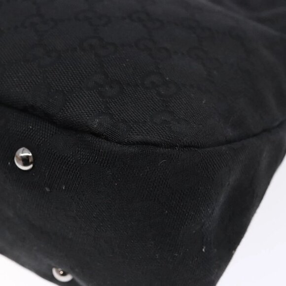 GUCCI GG Canvas Shoulder Bag Black Silver 132260 Auth 141652 - Picture 5 of 16